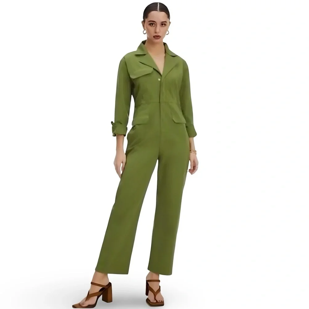 Good American Oversized Army Green Jumpsuit | Size 0 (XS-S) - Picture 2 of 16